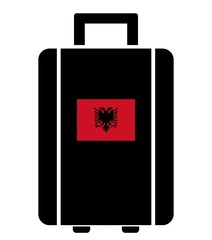 Drapeau de l'Albanie sur une valise