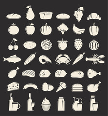 Vector food and drink icons set