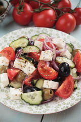 Greek salad with feta cheese