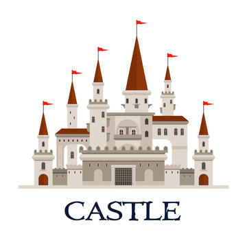 Castle fortress symbol for architecture design