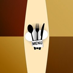 restaurant menu with chef hat chef