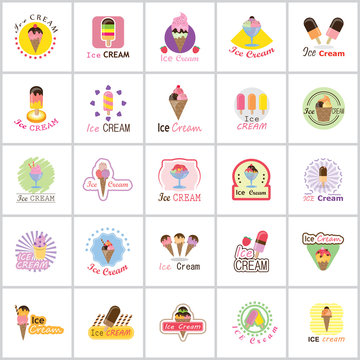 Ice Cream Icons Set - Isolated On White Background - Vector Illustration, Graphic Design. For Web, Website, App