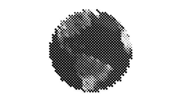 Global 0708: A dotted half tone Planet Earth strobes and rotates (Loop).