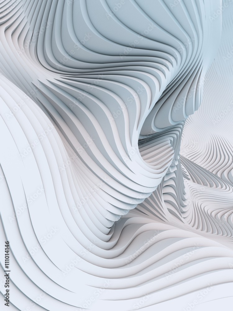 Poster Abstract 3d rendering wavy band background surface