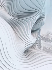 Papier Peint photo autocollant Vague abstraite Surface de fond de bande ondulée de rendu 3d abstrait