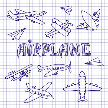 Planes on a notebook sheet