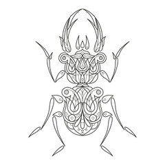 Adult coloring. Beetle.