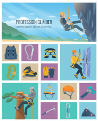 Climber Icon Flat