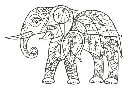Adult Coloring - elephant.