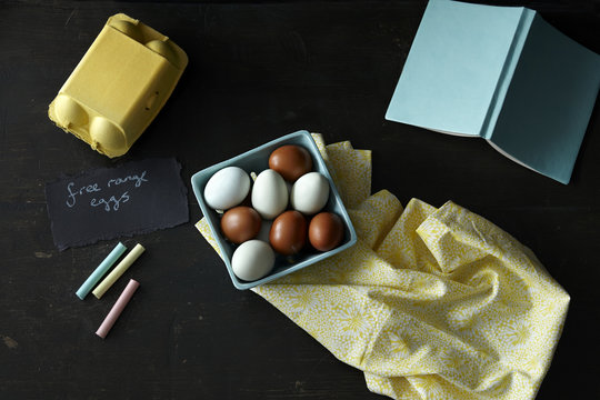 Variety of chicken eggs