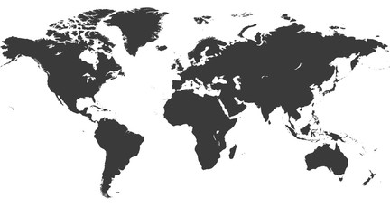 Obraz premium Ilustracja mapa polityczna świata szary
