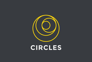Obraz premium Circles abstract Logo design vector. Business technology icon