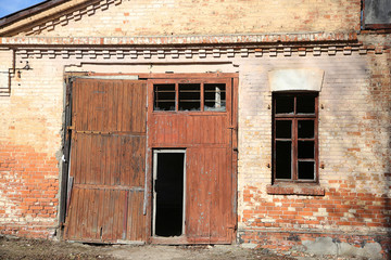 abandoned building from red brick