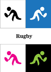 Colorful rugby icons