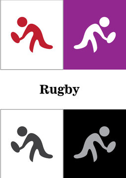 Colorful rugby icons