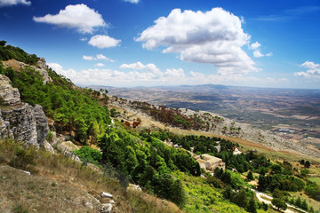 Fototapeta na wymiar view from Erice mountain