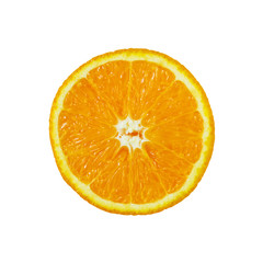Slice of orange isolated on white background