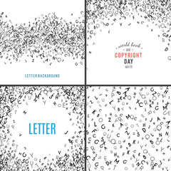Random letters seamless pattern