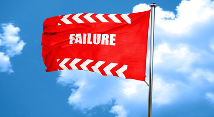 Failure sign with some smooth lines, 3D rendering, a red waving