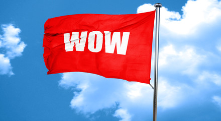 wow, 3D rendering, a red waving flag