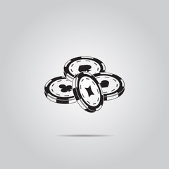 Casino chip vector icon