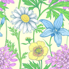 Seamless vector floral pattern.