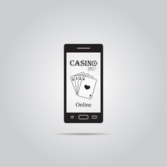 Smart phone Gambling vector icon
