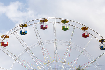 ferris wheel on sky background