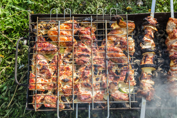 skewers on the grill