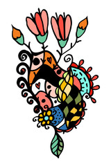 floral bouquet, retro flowers