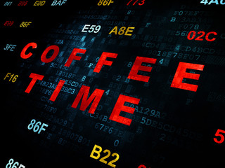 Timeline concept: Coffee Time on Digital background