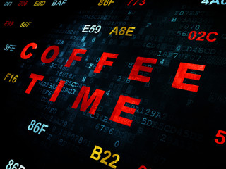 Fototapeta premium Timeline concept: Coffee Time on Digital background