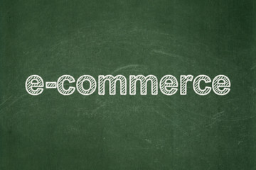 Fototapeta premium Finance concept: E-commerce on chalkboard background