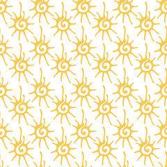 Seamless pattern with sun ornament