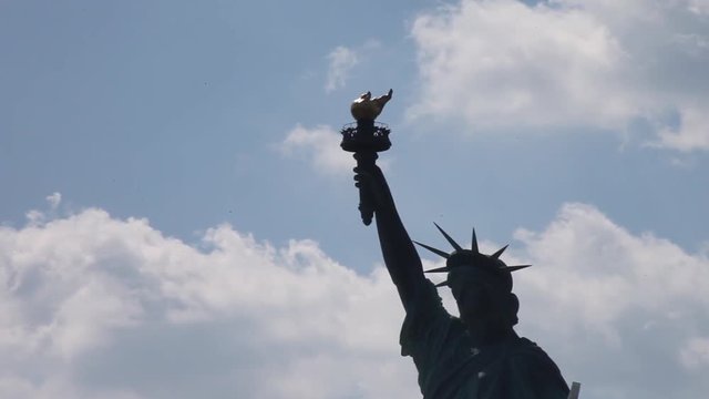 Panoramica della Statua della Libertà a New York City, NY, USA