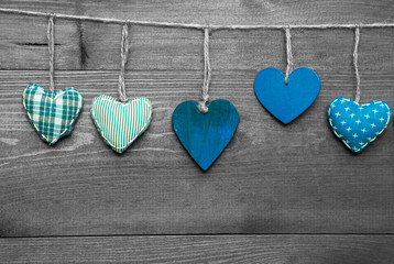 Loving Greeting Card With Turquoise Hearts