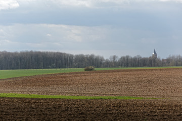 Campagne et paysage agricoles en Artois dans le département du Pas-de-Calais en France