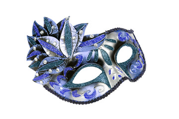 Carnival Venetian mask isolated on white background.