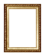 Gold frame isolated on white background