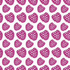 Seamless pattern with decorative raspberries
