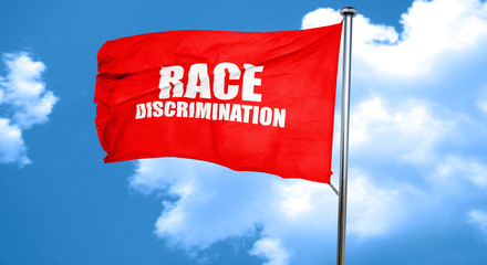 race discrimination, 3D rendering, a red waving flag
