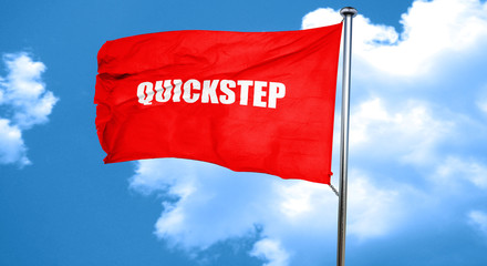quick step, 3D rendering, a red waving flag