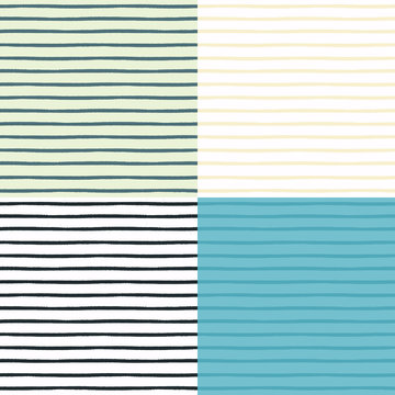 Seamless patterns set with painted stripes
