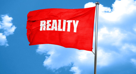 reality, 3D rendering, a red waving flag