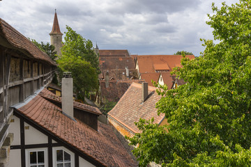 Fototapeta na wymiar Street view of Rothenburg ob der Tauber.