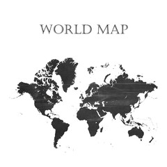 world map on chalkboard or blackboard