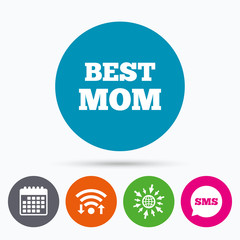 Best mom sign icon. Award symbol.