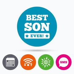Best son ever sign icon. Award symbol.
