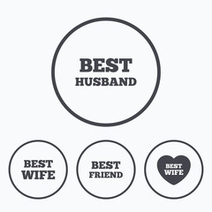 Fototapeta premium Best wife, husband and friend icons.
