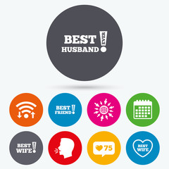 Best wife, husband and friend icons.
